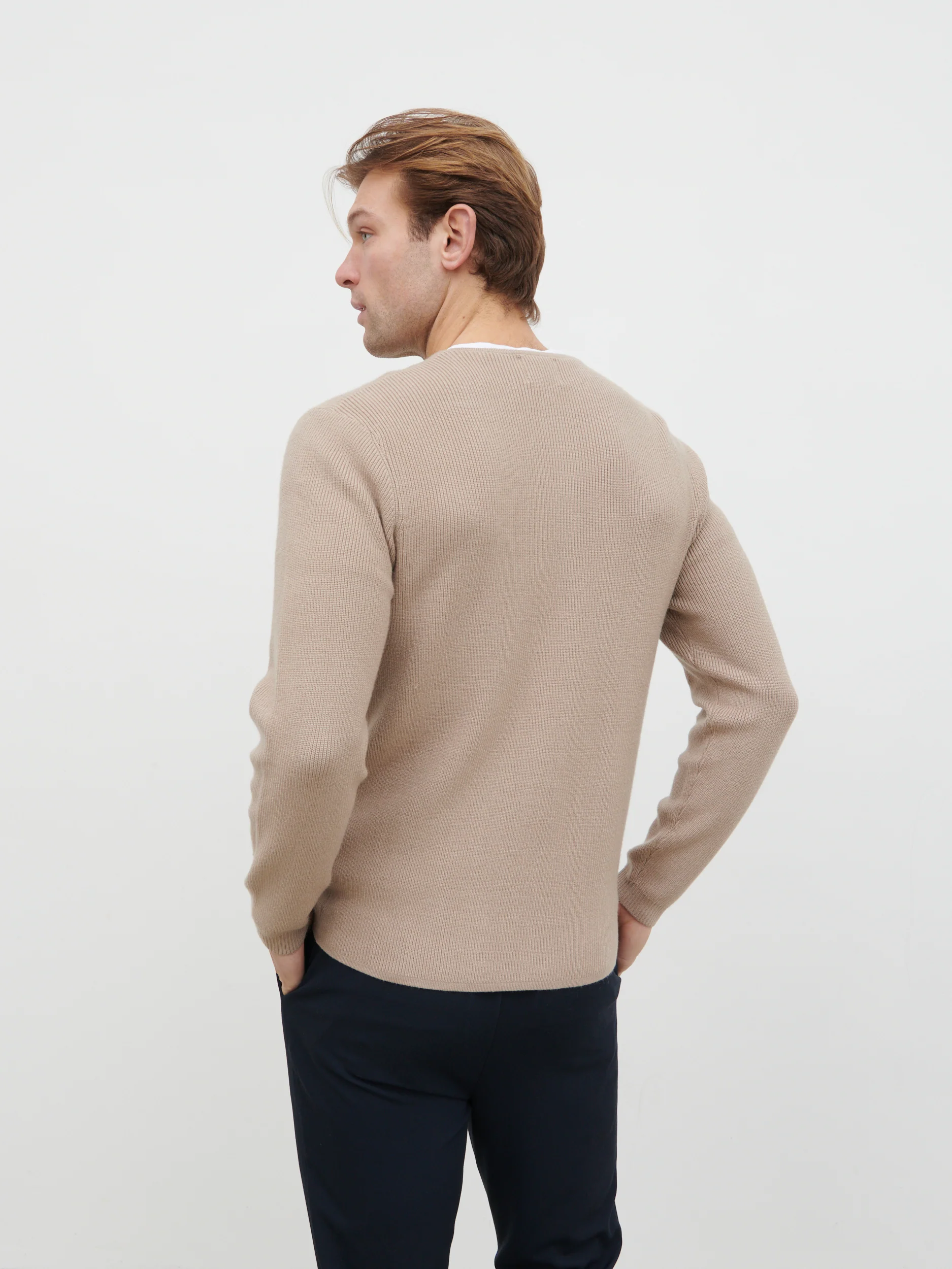 Ronan Knit Bomber - Light Taupe - Image 6