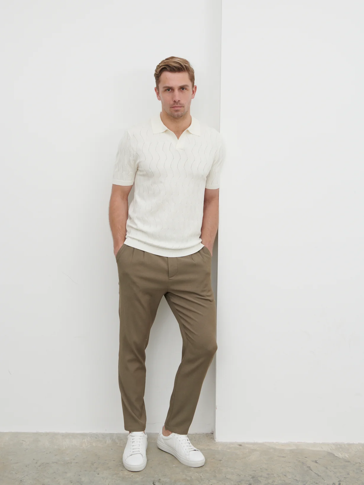 Ryan Knit Polo - Cream