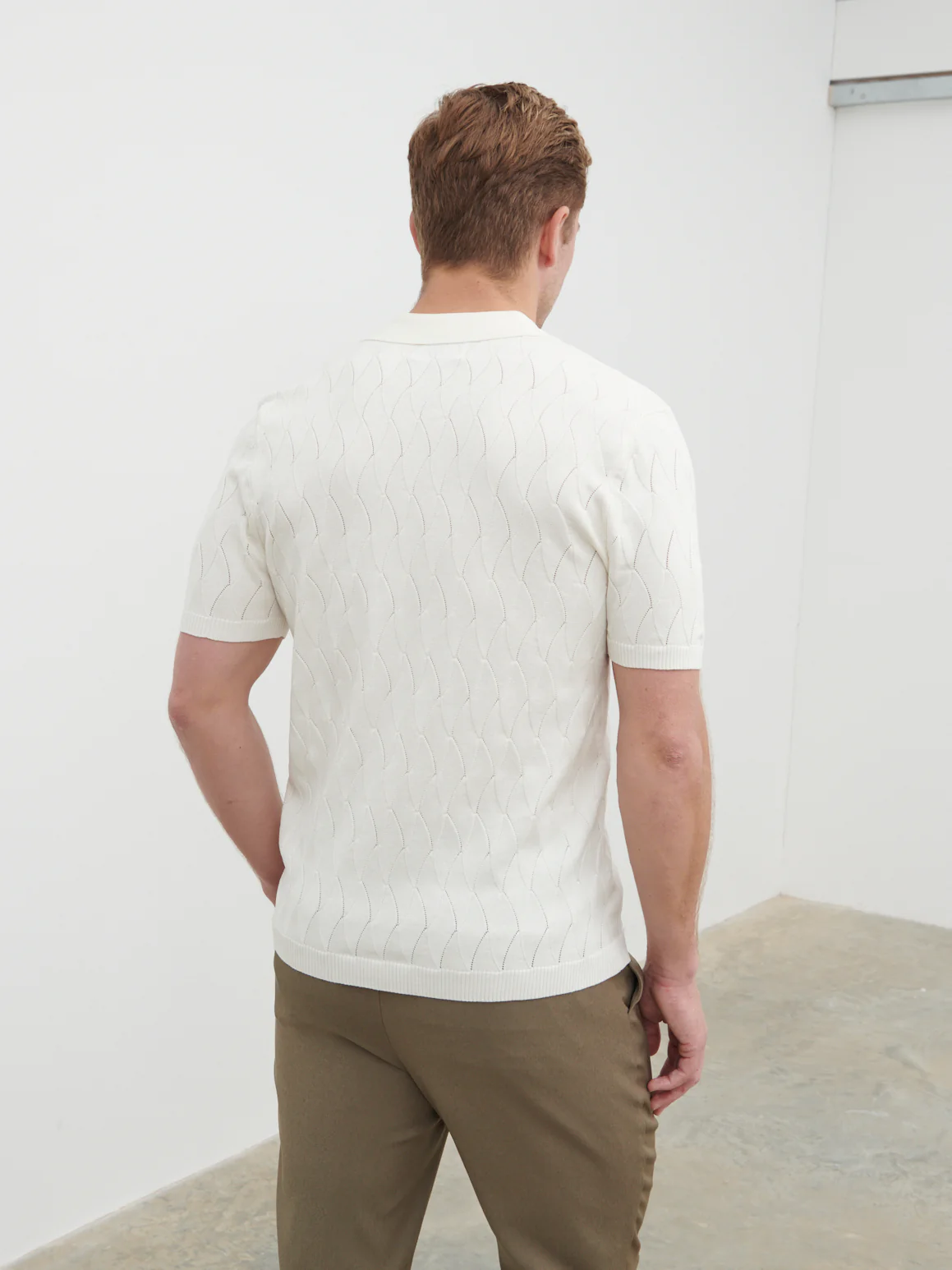 Ryan Knit Polo - Cream - Image 3