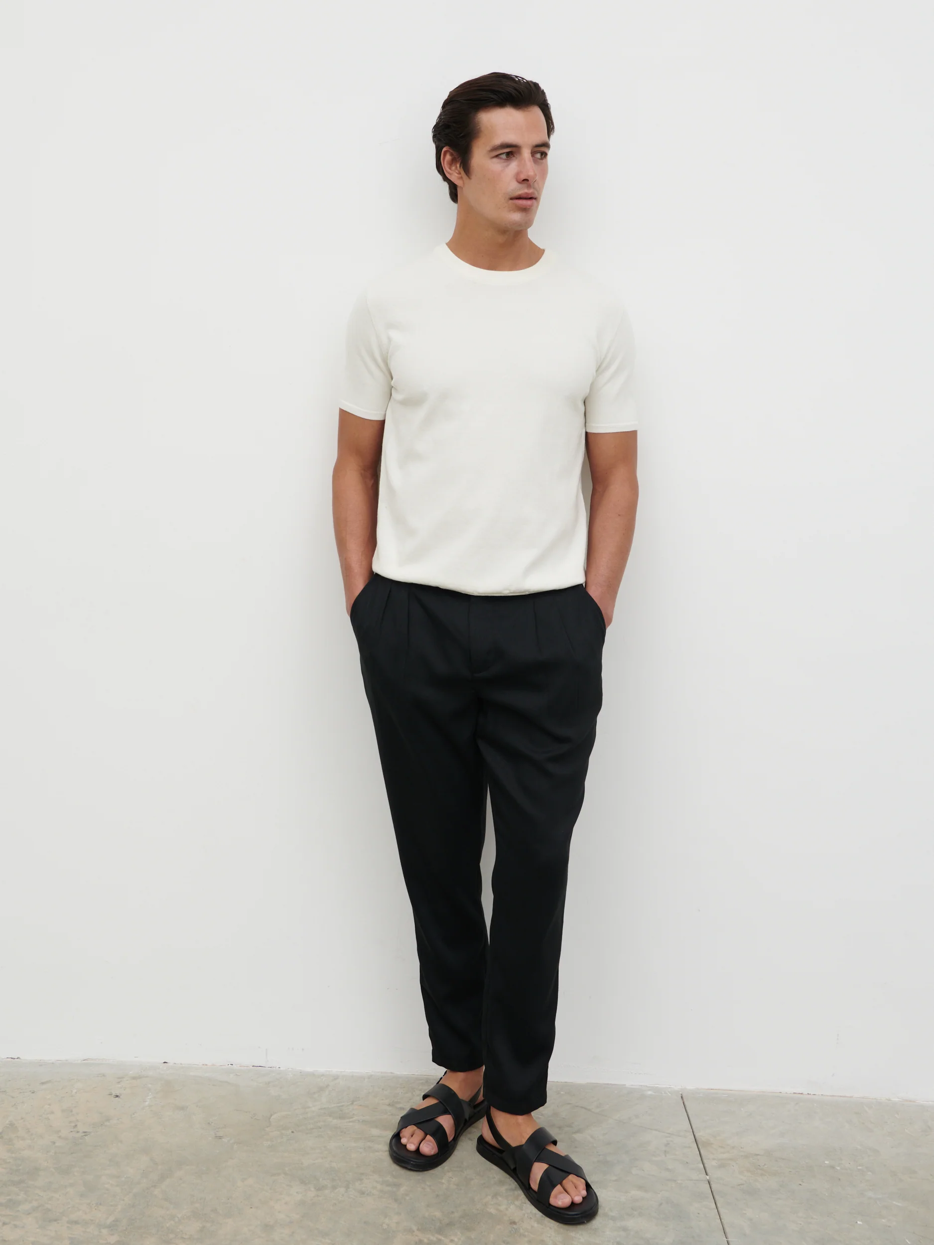 Teddy Lightweight Knit T-Shirt - Cream - Image 4