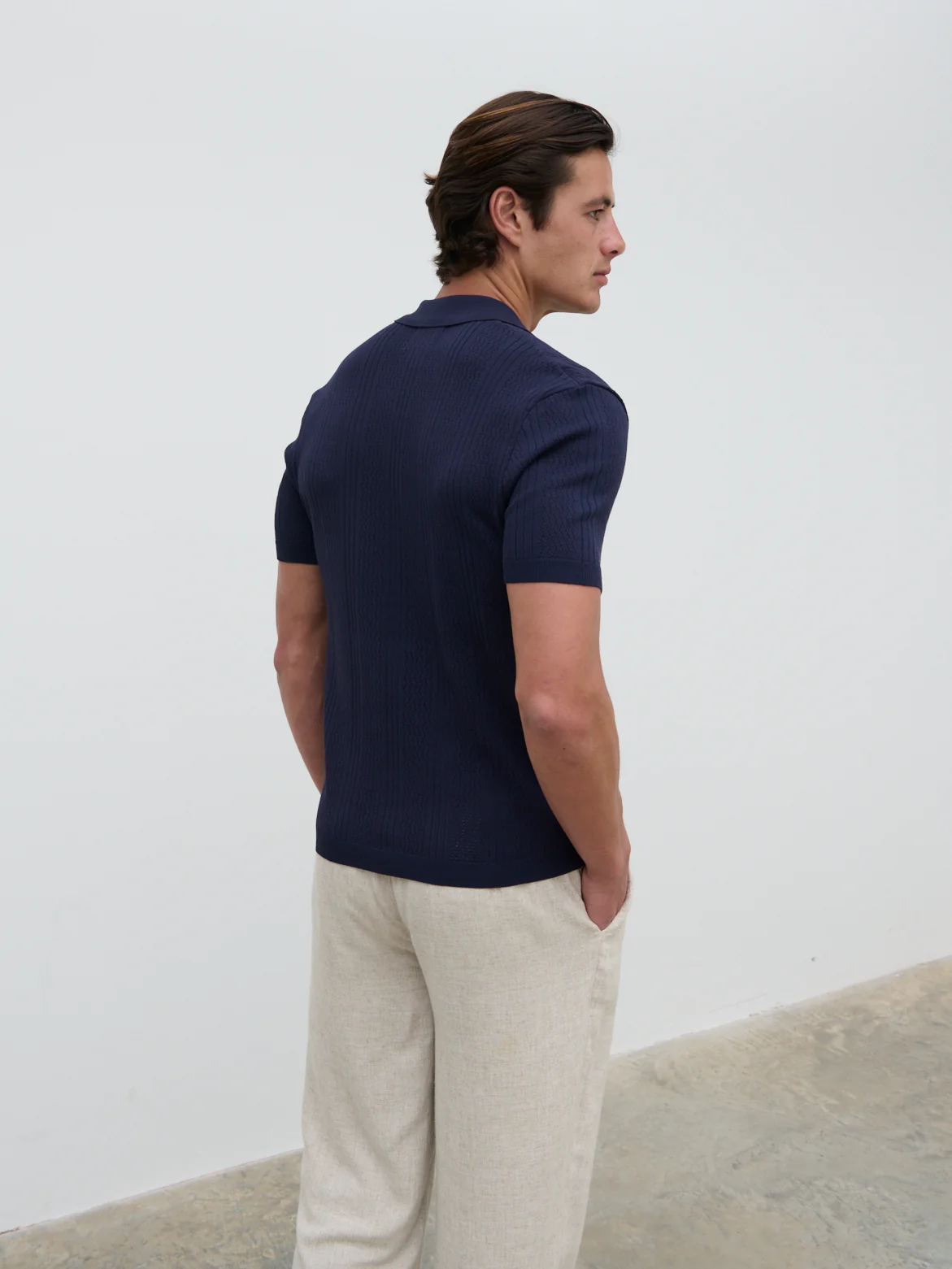 Theo Knit Shirt - Navy - Image 4