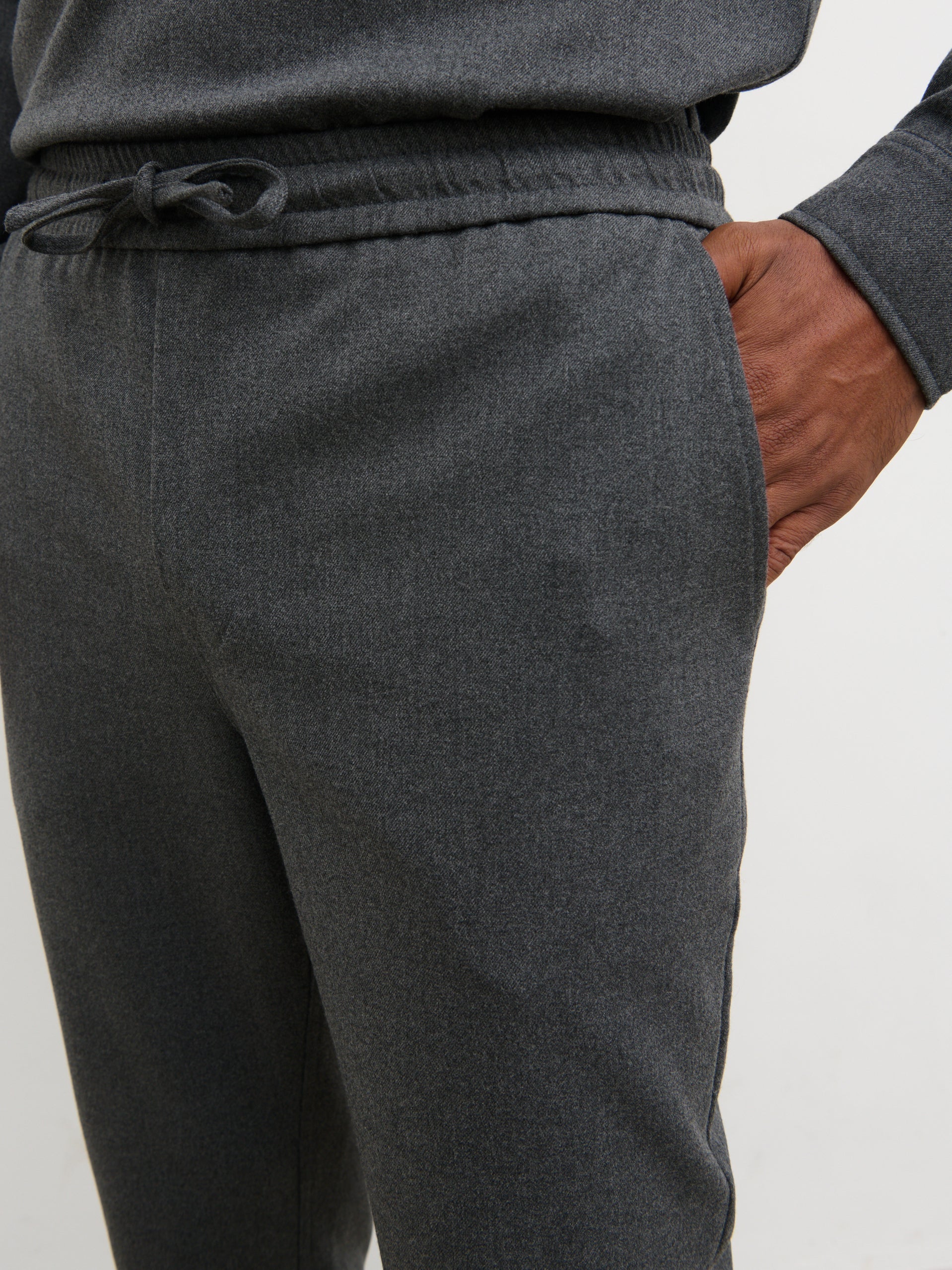 Theodore Drawstring Trousers - Charcoal - Image 3