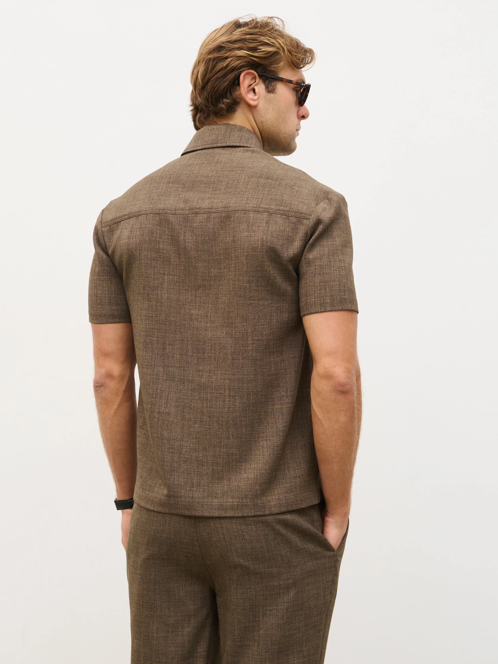Thorley Textured Polo Top - Brown - Image 9